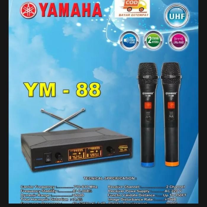 mic wireless YAMAHA YM-88 Wireless microphone terbaru