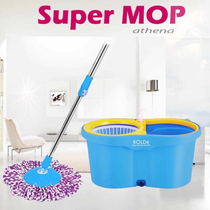 ALAT PEL LANTAI SUPER MOP ATHENA Bolde Wonder Magic Mop Putar