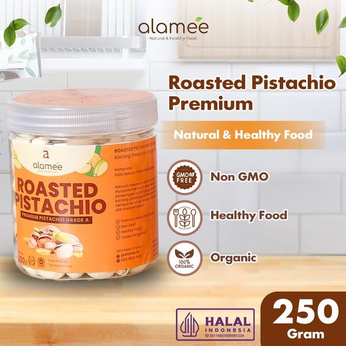 

Kacang Pistachio Roasted Pistacio 250Gr Premium Panggang Fustuk Organic Dalam Cangkang Renyah