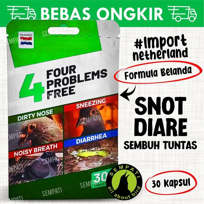 SEMPATI Obat Merpati Snot 4 Four Problems Free 30 Tablet Obat Burung Merpati Lomba Balap Kolong Pos