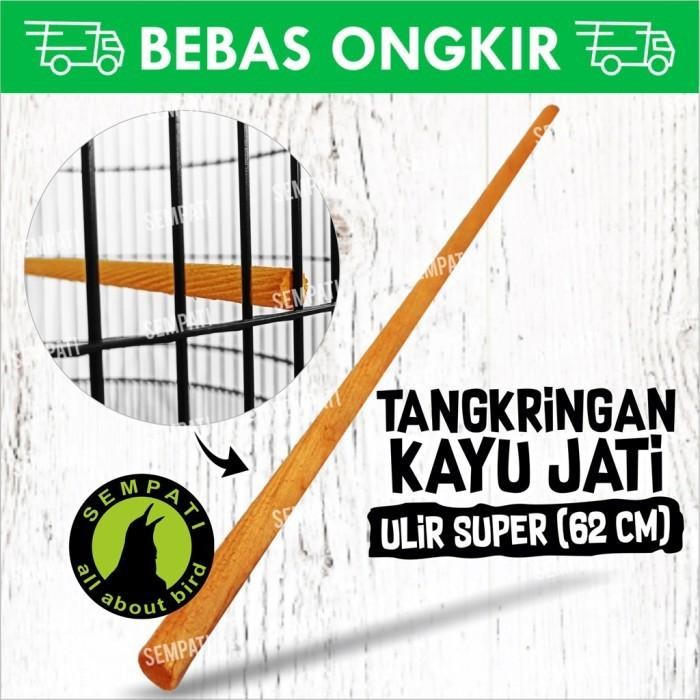 TANGKRINGAN KAYU JATI ULIR SANGKAR KANDANG BURUNG UMBARAN 60 65 CM TK6