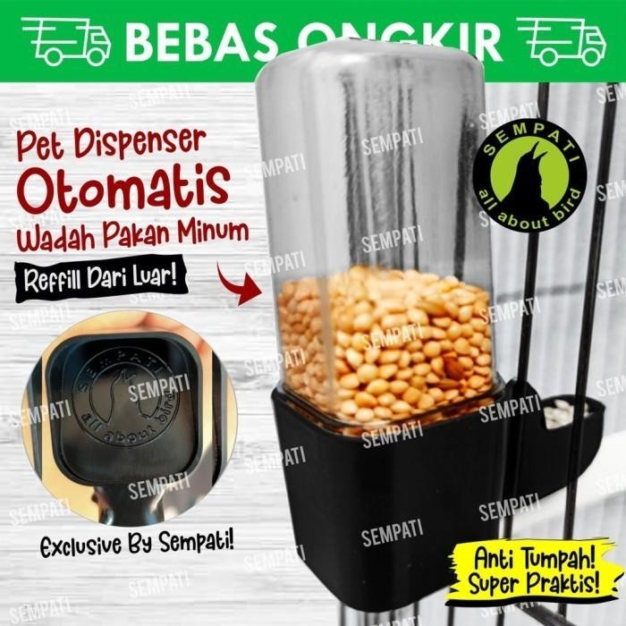 CEPUK TABUNG PENDEK KOTAK SEMPATI WADAH TEMPAT PAKAN MINUM BURUNG CMKS
