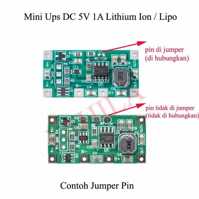 [Allthebest] Kit Mini Ups Dc 5V 1A Baterai Lithium Ion Lipo 18650 Modul UPS DC 5V 1
