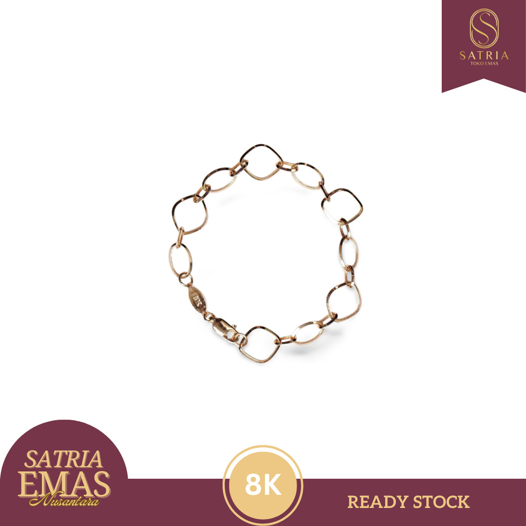 GELANG EMAS RANTAI KOTAK GOLD 8K Satria Emas Nusantara