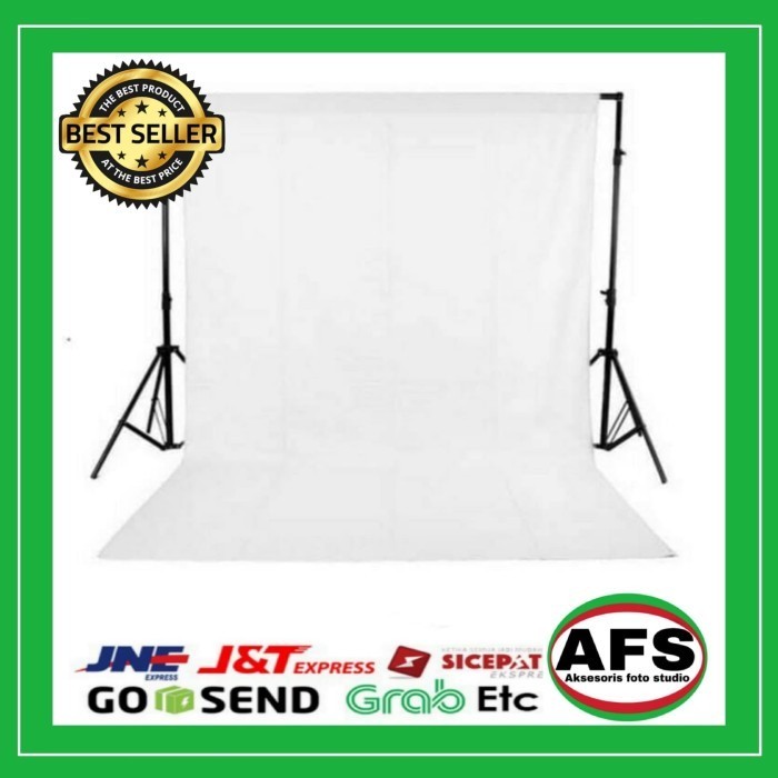 (Allthebest) Background foto warna putih 3 x 6 m/foto studio