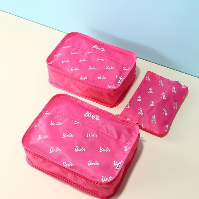 Miniso X Barbie Series 3PCS Zipper Storage Bag Travel Clothing Storage Bag/ Pouch Serbaguna/Zipper