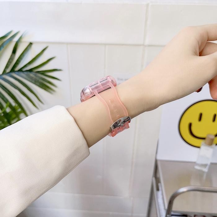 (Expert) FAVORITE Strap iWatch Transparan Generasi Glacier Bening Warna untuk