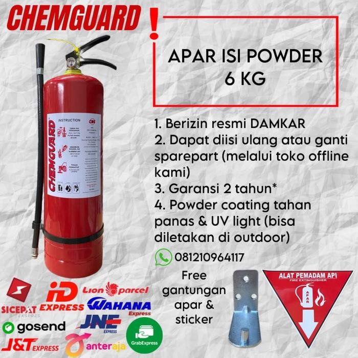 New Tabung pemadam 6 kg apar 6 kg chemguard apar ABC powder