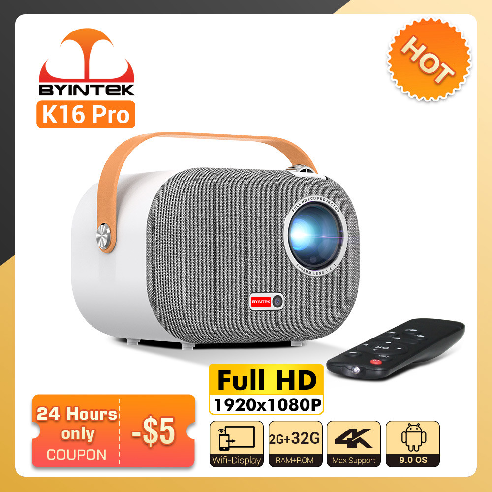 BYINTEK K16 Portable Full HD 1920*1080P 4K LCD Smart Android 9.0 Wifi