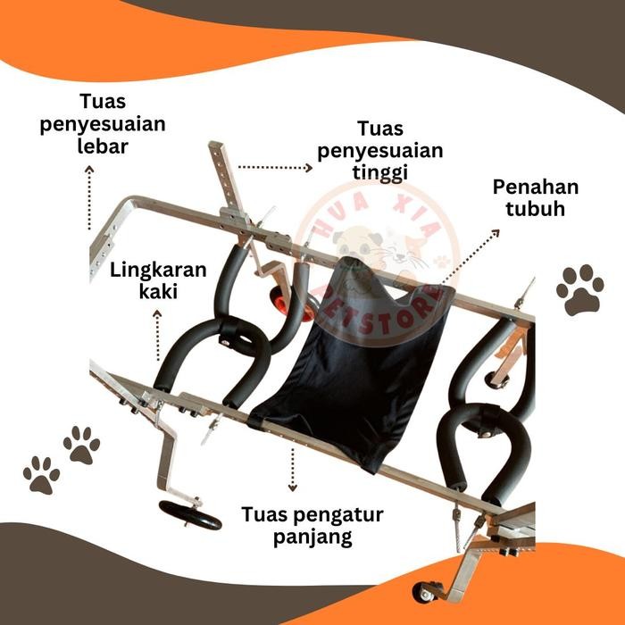 PET WHEELCHAIR KURSI RODA 4 WHEELS ALAT BANTU JALAN ANJING KUCING