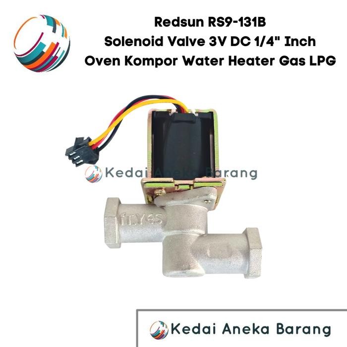 Solenoid Selenoid Valve Water Heater Kompor Oven Gas Lpg 3V 1/4" Inch