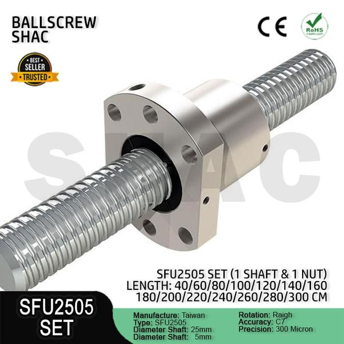 SFU2505 SET BALLSCREW SERIES - DIAMETER 25MM LEAD 5MM