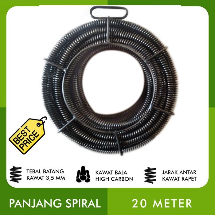 Spiral 16Mm Untuk Mesin Pipe Drain Cleaner - 20 Meter