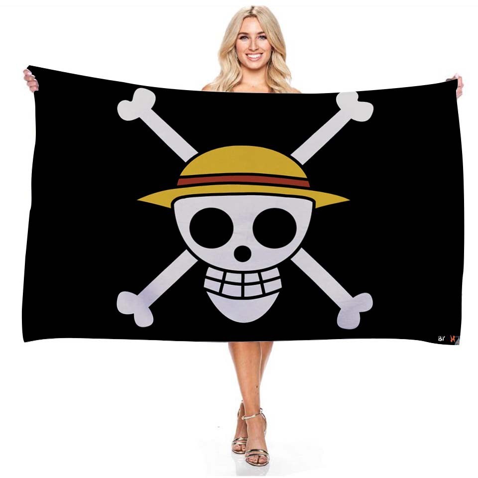 Anime One Piece 75*150Cm Polyester Pirate Monkey D.Luffy Skull Flag One Piece Straw Hat Pirates