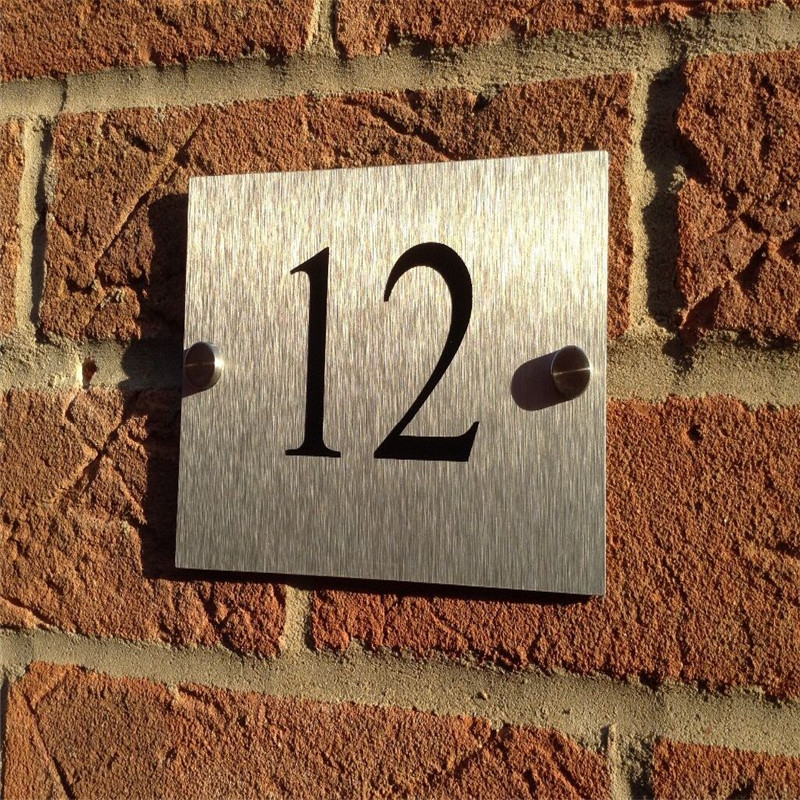 Modern House Number House Number Outdoor Silver Platter House Plaque