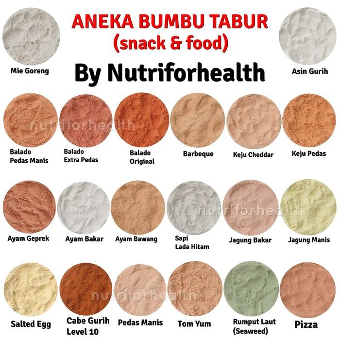 

Bumbu Tabur Snack Asin Gurih Ayam Bakar Pedas LV 50 Mentai (1KG)