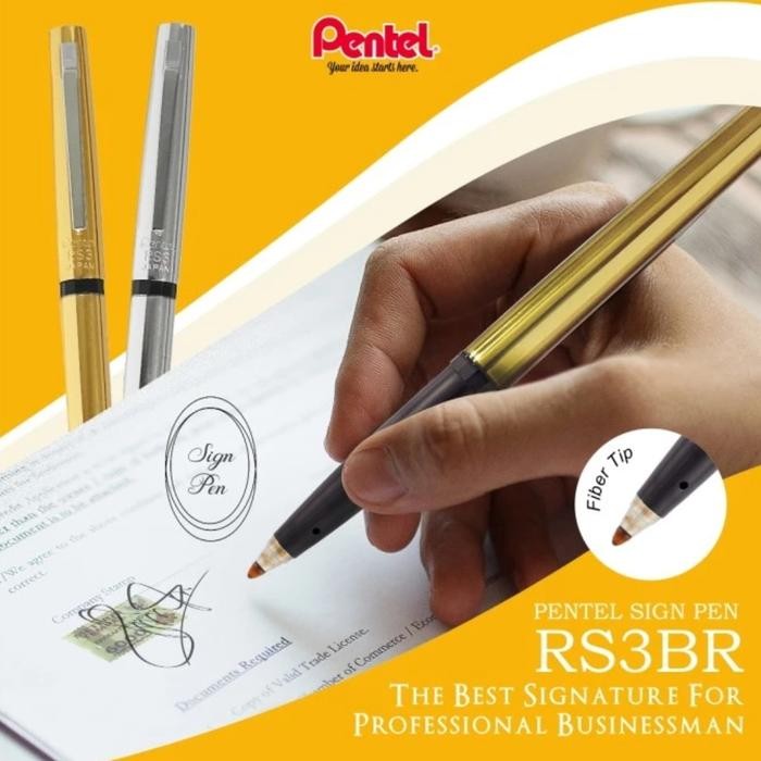 

pentel pulpen rolling writer rs3br / pulpen sign pen pentel original kode 763