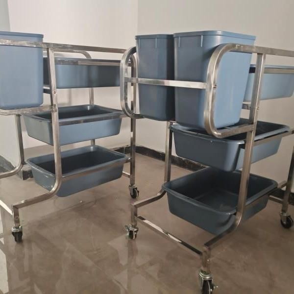Troli restaurant pengumpul piring kotor service sampah sendok