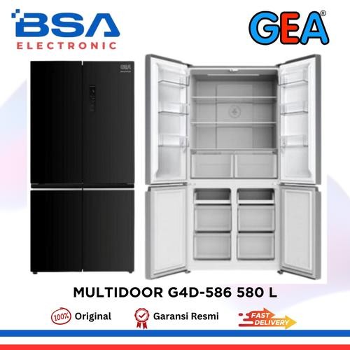 GEA Kulkas 4 Pintu G4D-586 Glass Door ( Black )