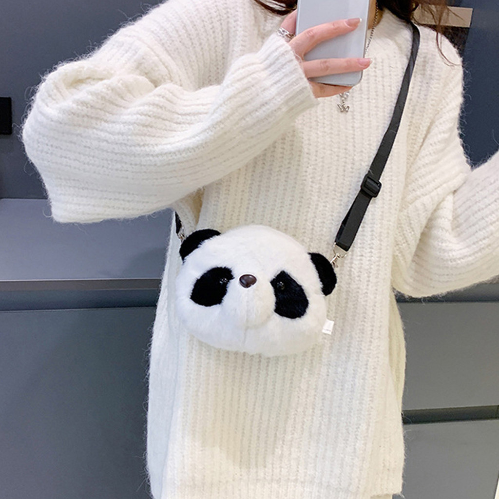 Baru Cute Bag Girl Crossbody Bag Soft Cute Girl Cartoon Plush Bag Baby Shoulder Bag Panda Bag Plush