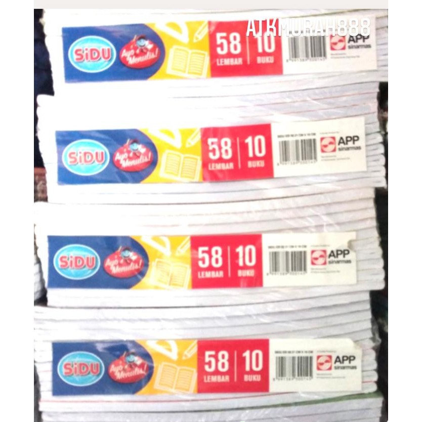 

Buku Buku Tulis Sidu 58 Lembar /Pak /10 Buku/ Sinar Dunia 58 Lembar Murah