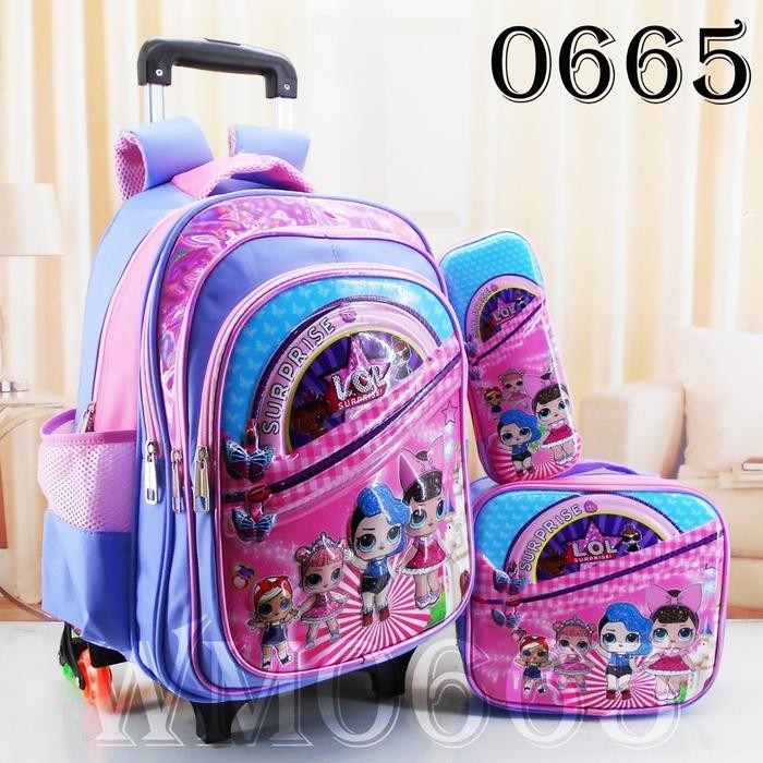 MURAH.. TAS SEKOLAH TROLI ANAK TRAVEL ANAK TAS KOPER ANAK 3IN1 6D SPIDERMAN