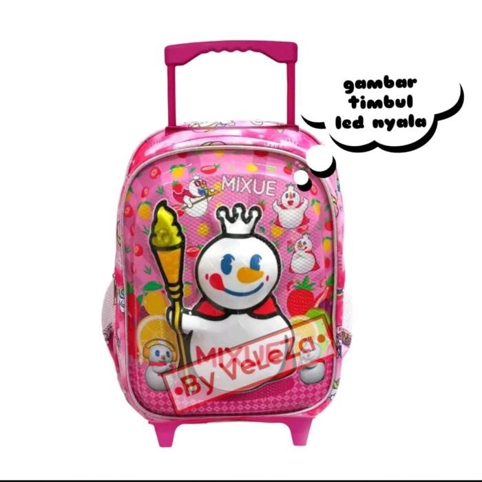 PROMO.. TAS RANSEL TROLI ANAK PAUD TK LED MIXUE - TAS TROLI ANAK