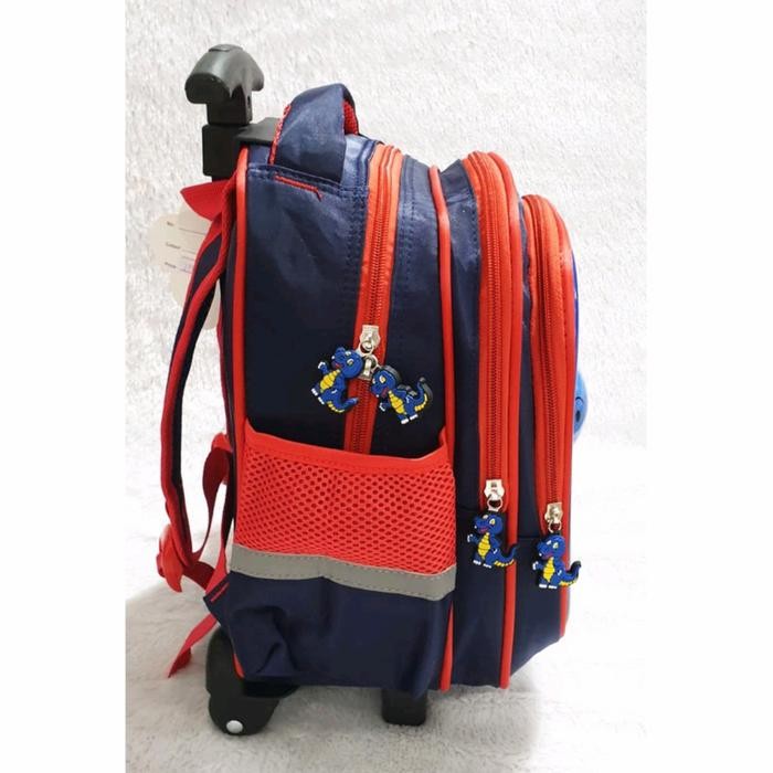 YOK DI ORDER TAS DORONG TROLLEY ANAK SEKOLAH TK / PAUD DINOSAURUS TIMBUL GLOSSY