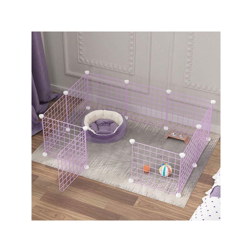 Purple pet fence DIY iron mesh can be freely combined cat cage dog cage hamster cage rabbit cage