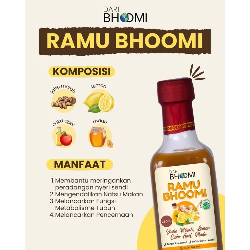 (Allthebest) Dehealth Supplies JAMU BHOOMI 500ml Botol Kaca