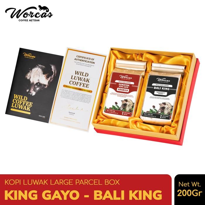 

WORCAS KOPI LUWAK LIAR SUMATRA KING GAYO & BALI KING - LARGE BOX ISI 2