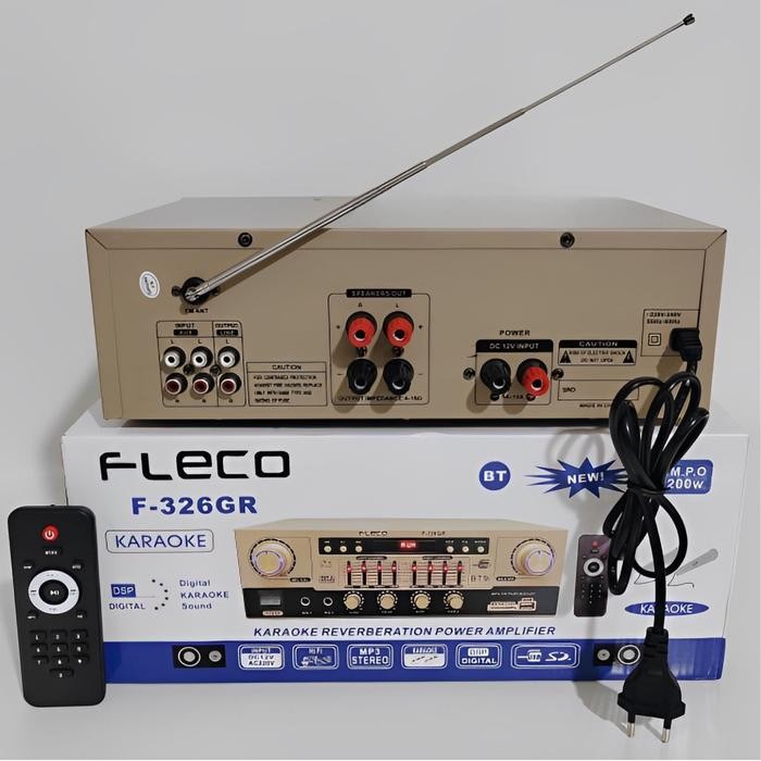 Power Amplifier Fleco F-326Gr Built In Equalizer 1200W Power Amplifier Bluetooth Fleco F 326Gr