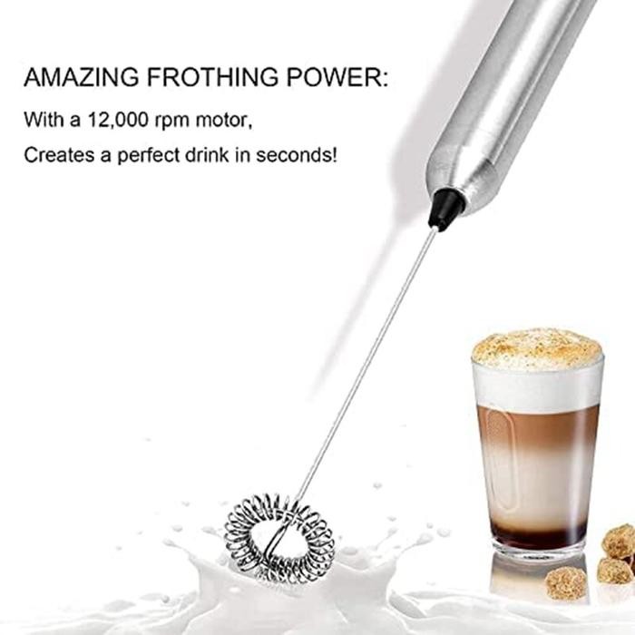 Electric Milk Frother Rod Stainless Steel Handheld Milk Frother