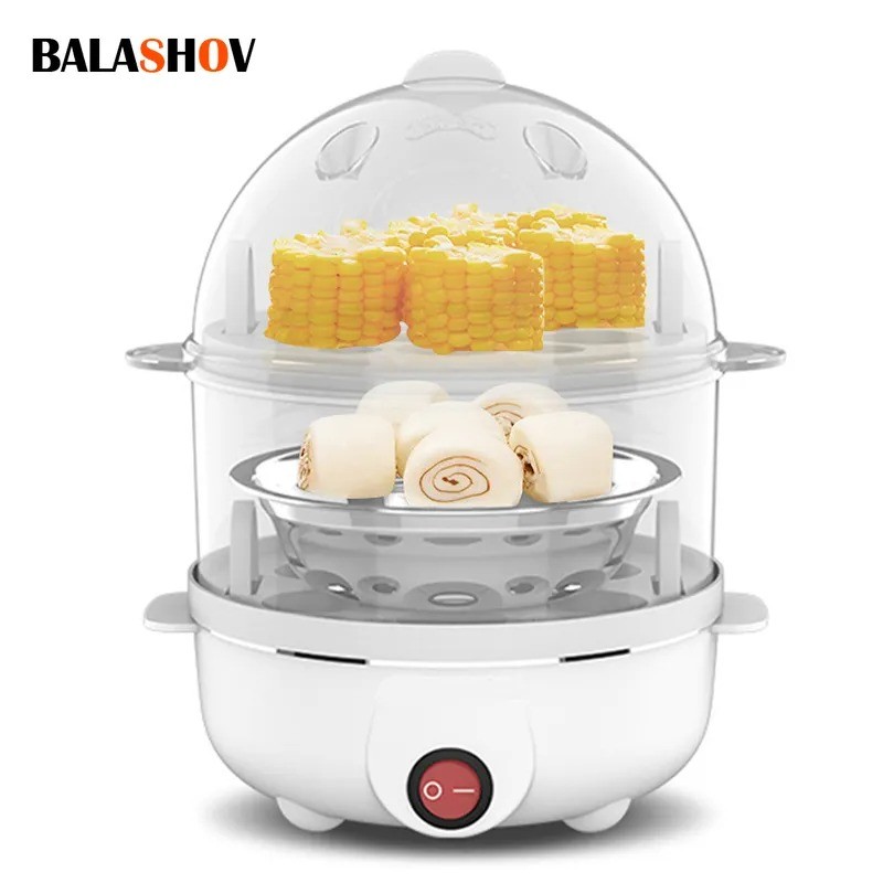 Automatic Electric Egg Streamer Multifunctional Electric Egg Boiler Double Layers Egg Cooker Mini
