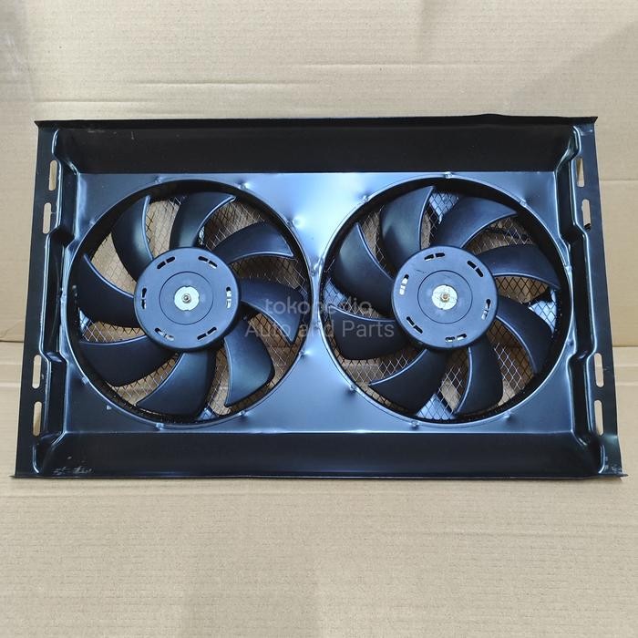extrafan ac mobil elf double 12v 10" extra fan 14x23 isuzu elf