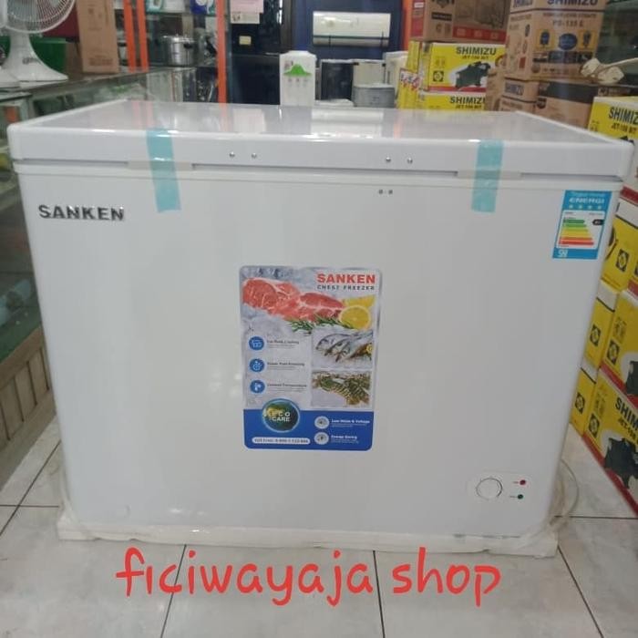 CHEST FREEZER SANKEN SRF320, FREEZER BOX SANKEN SRF320 WHITE, CHILER Kode 1077