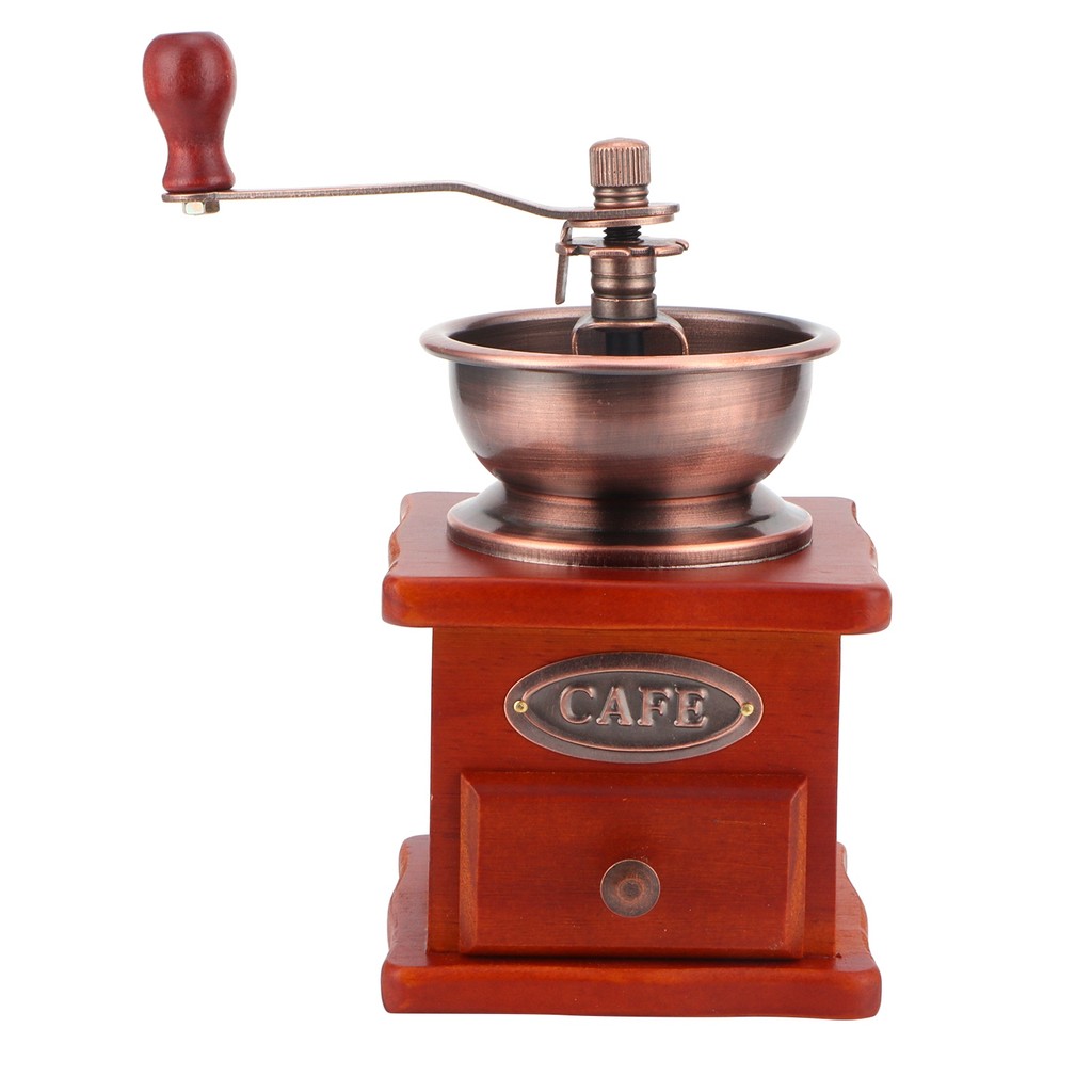 Coffee Mill Grinder Coffee Bean Grinder Coffee Mill Vintage Wooden Manual Hand Crank Hand Coffee