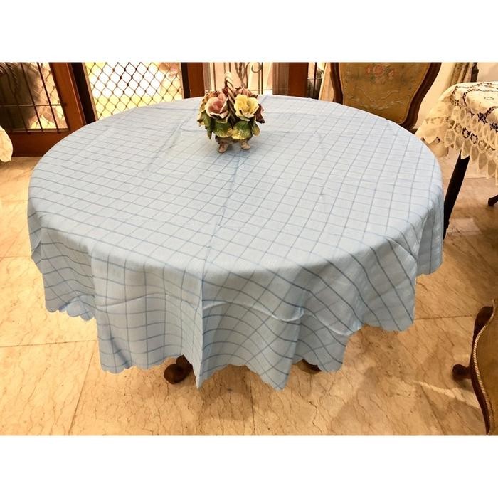 Taplak meja makan bahan kain 180cm Bulat /Bundar