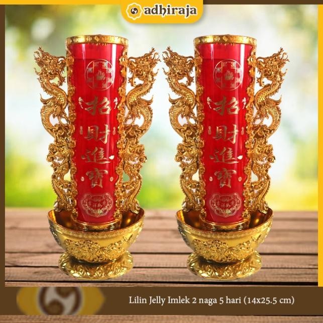 lilin sembahyang/ lilin imlek/ Lilin Jelly Imlek 2 naga 5 hari (14x25.5 cm)