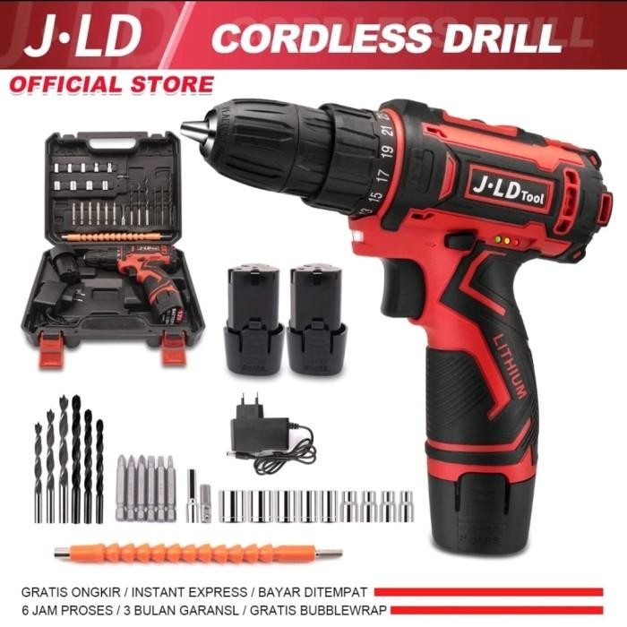 [Allthebest] Fisch mesin bor cordless bor ces cas charger tanpa kabel obeng listrik