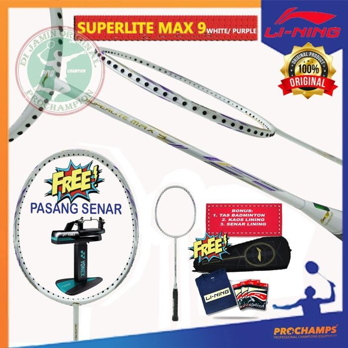 (Allthebest) LINING SUPERLITE MAX 9 RAKET BADMINTON ORIGINAL