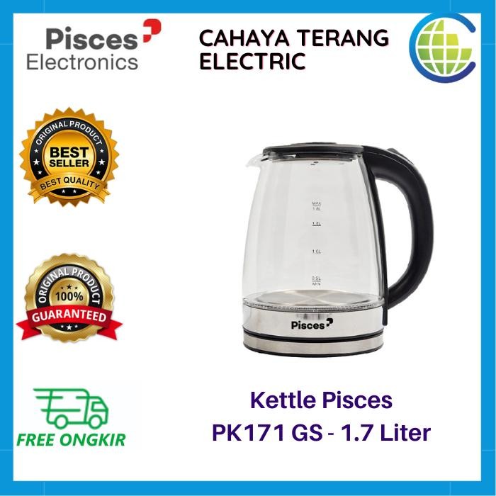 Kettle Pisces PK 171GS PK171GS PK 171 GS Teko Kaca Listrik - 1.7 Liter