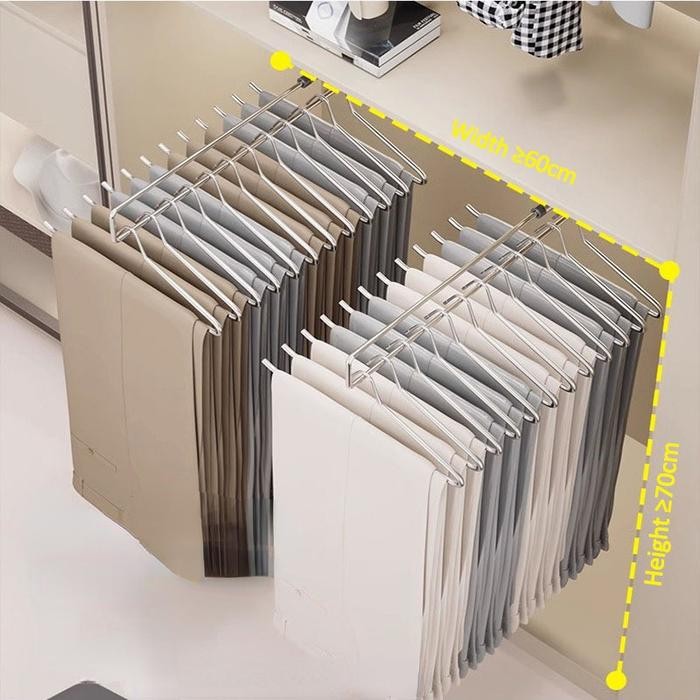 Promo Vinnatsu Gantungan Panci Rel Tarik Dorong/Gantungan Baju Tarik Rel/Gantungan Baju Sleding