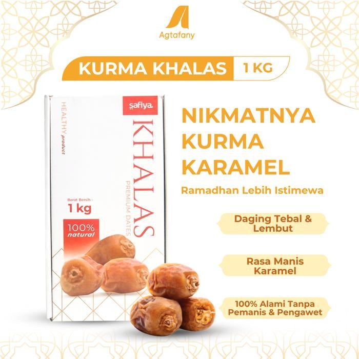 

New Kurma Khalas 1 Kg Safiya Kurma Kholas Manis Legit Premium Original Oleh-Oleh Haji dan Umrah