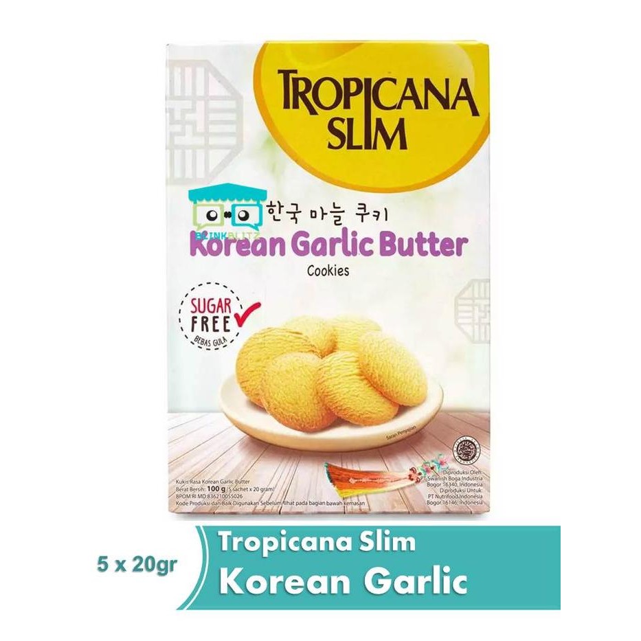 

New Korean Garlic Butter Tropicana Slim Cookies 100 gr Sugar Free Biskuit