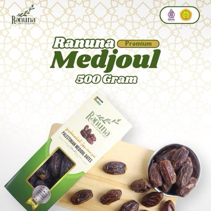 

New Kurma Medjoul Palestine Raruna Palestine Kurma Jumbo Kemasan Dus 500Gram Organik Premium Makanan