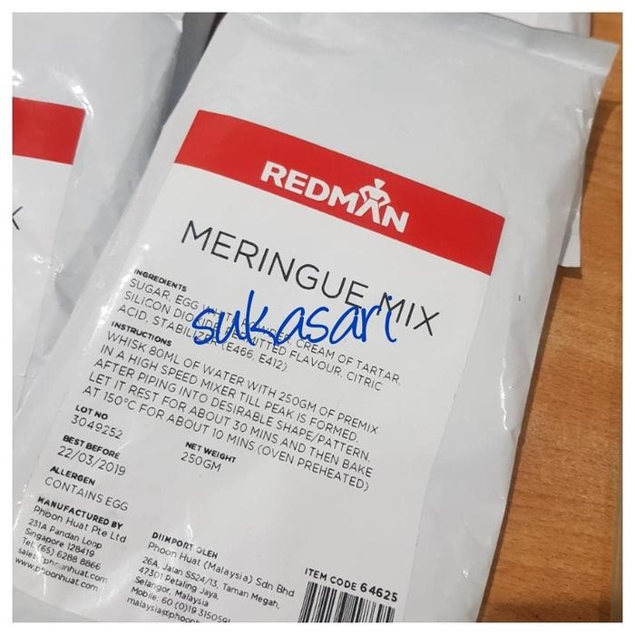 

PREMIUM Redman Meringue 250gr pack / putih telur bubuk
