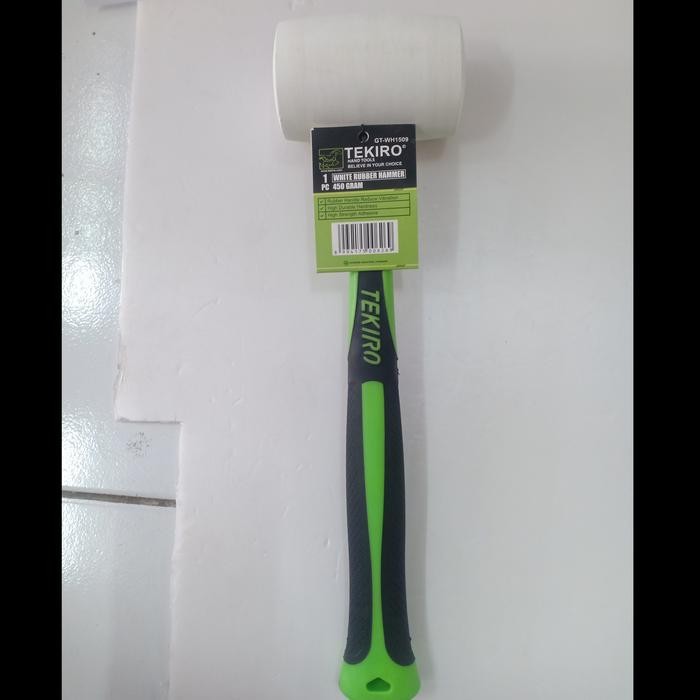 PREMIUM TEKIRO Palu Karet Putih 450 gram / White Rubber Hammer 16 oz GT-WH1509