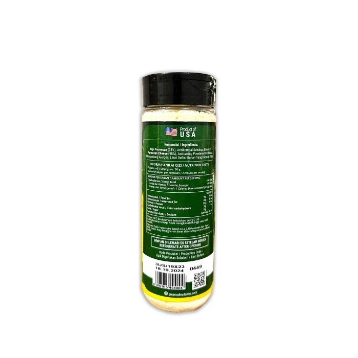 

PREMIUM GREEN VALLEY Powder Parmesan Grated Cheese / Keju Bubuk / Parmesan Cheese 80 Gr Baking