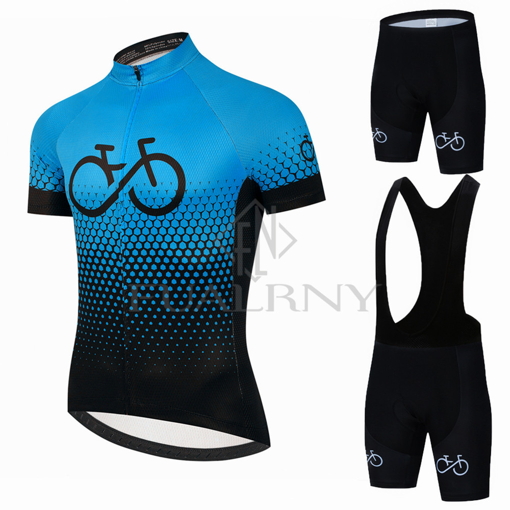 Bike Team Summer Cycling Jersey Set Sports Training Cycling Clothing Breathable Men Short Sleeve